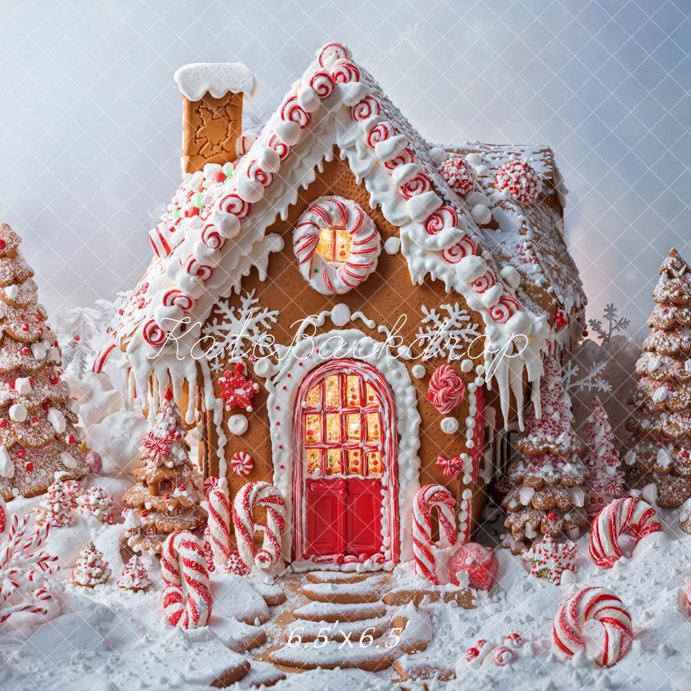 Kate Christmas Gingerbread House Candy Cane Backdrop Designed by Chain Photography -UK
