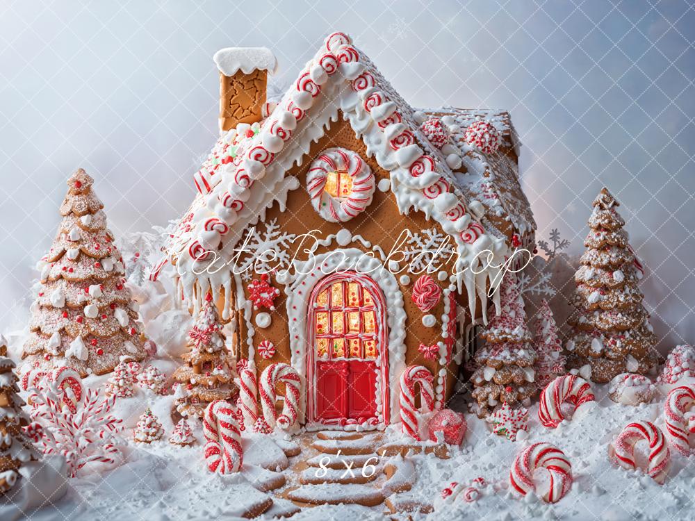 Kate Christmas Gingerbread House Candy Cane Backdrop Designed by Chain Photography -UK