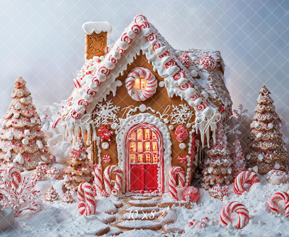 Kate Christmas Gingerbread House Candy Cane Backdrop Designed by Chain Photography -UK