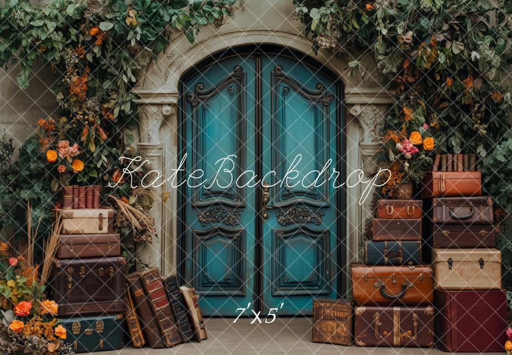 Kate Vintage Enchanted Garden Door Luggage Backdrop Designed by Patty Robert