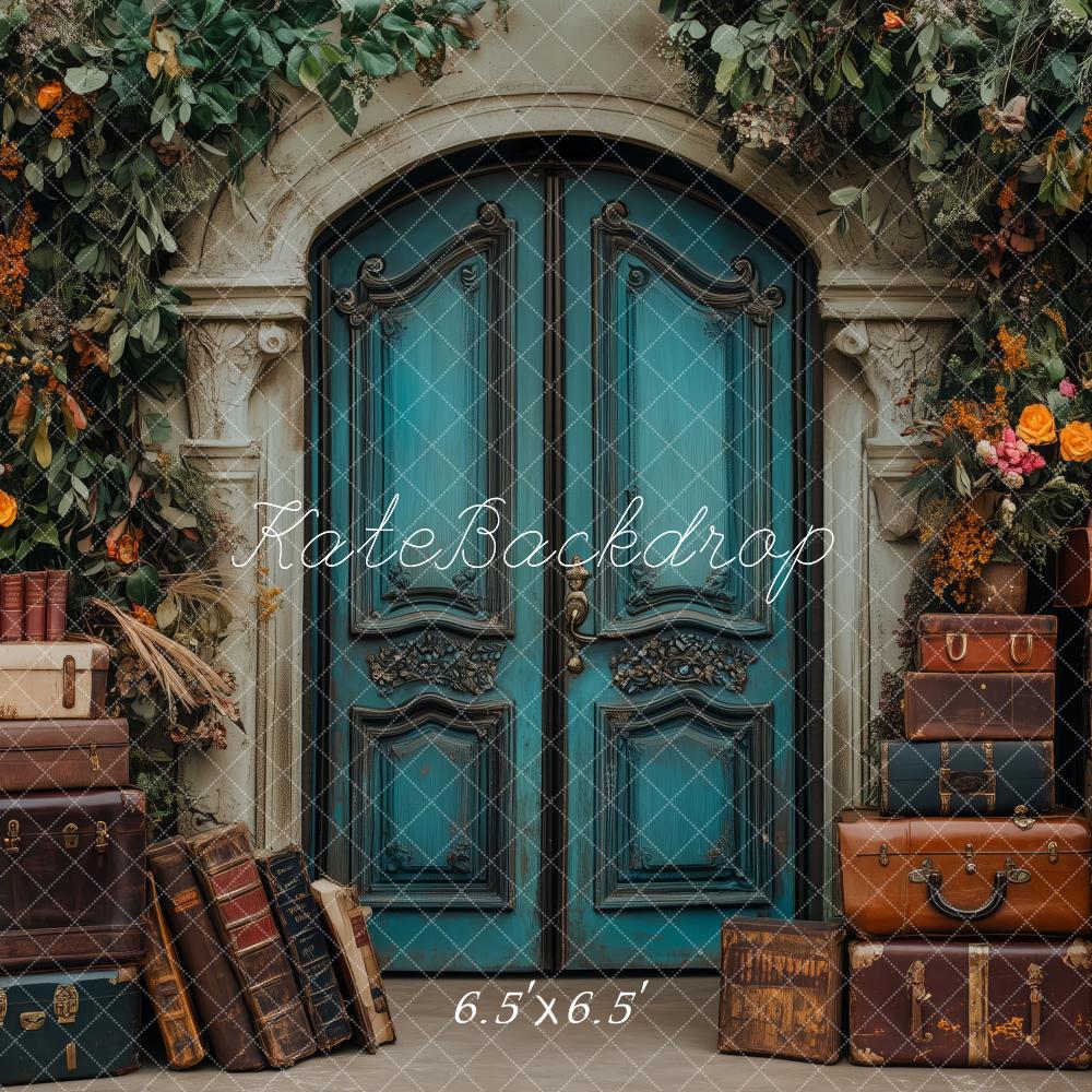 Kate Vintage Enchanted Garden Door Luggage Backdrop Designed by Patty Robert