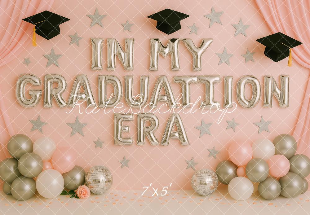 Kate Graduation Balloon Stars Pink Backdrop Designed by Patty Robert