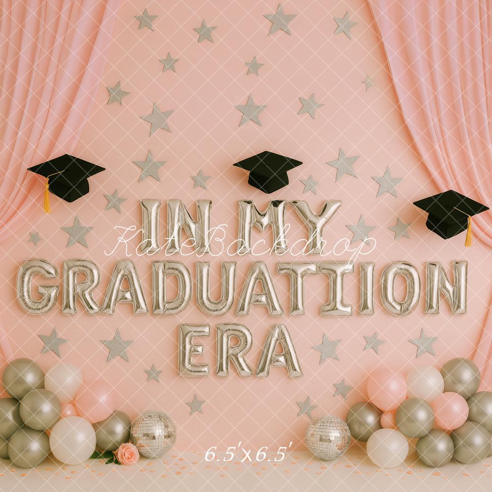 Kate Graduation Balloon Stars Pink Backdrop Designed by Patty Robert