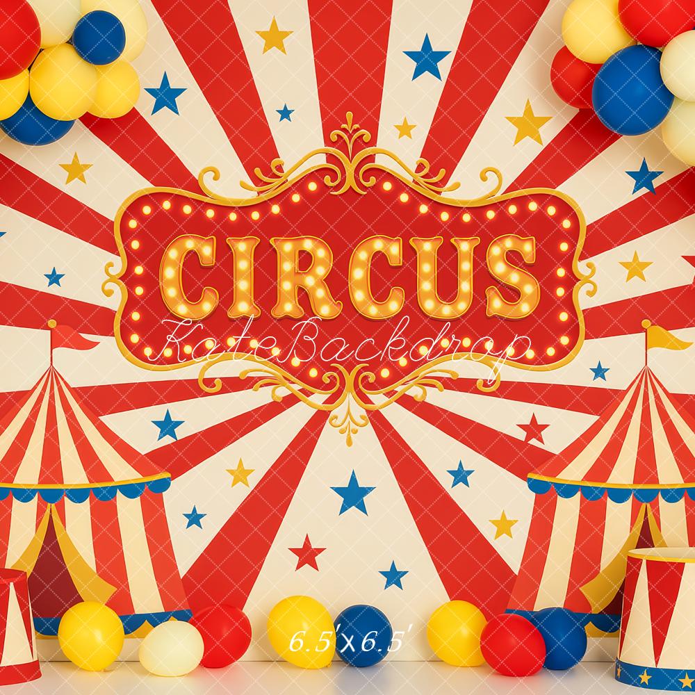 Kate Cake Smash Circus Tent Balloons Backdrop Designed by Patty Robert -UK