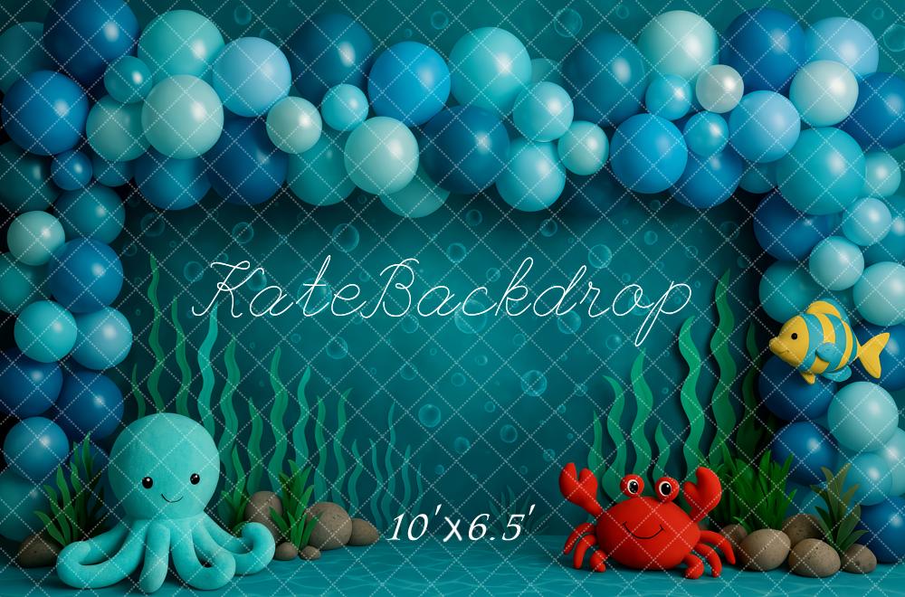 Kate Cake Smash Underwater Mermaid Balloon Backdrop Designed by Patty Robert