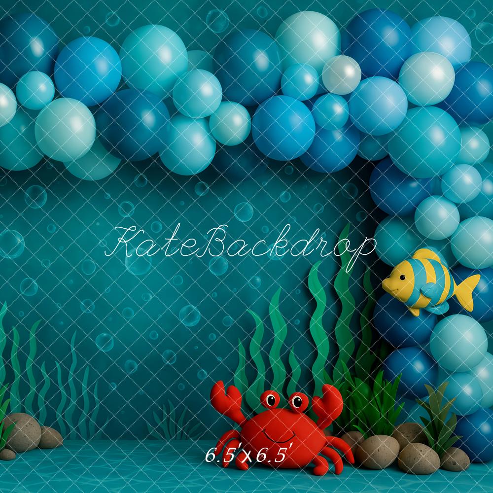 Kate Cake Smash Underwater Mermaid Balloon Backdrop Designed by Patty Robert