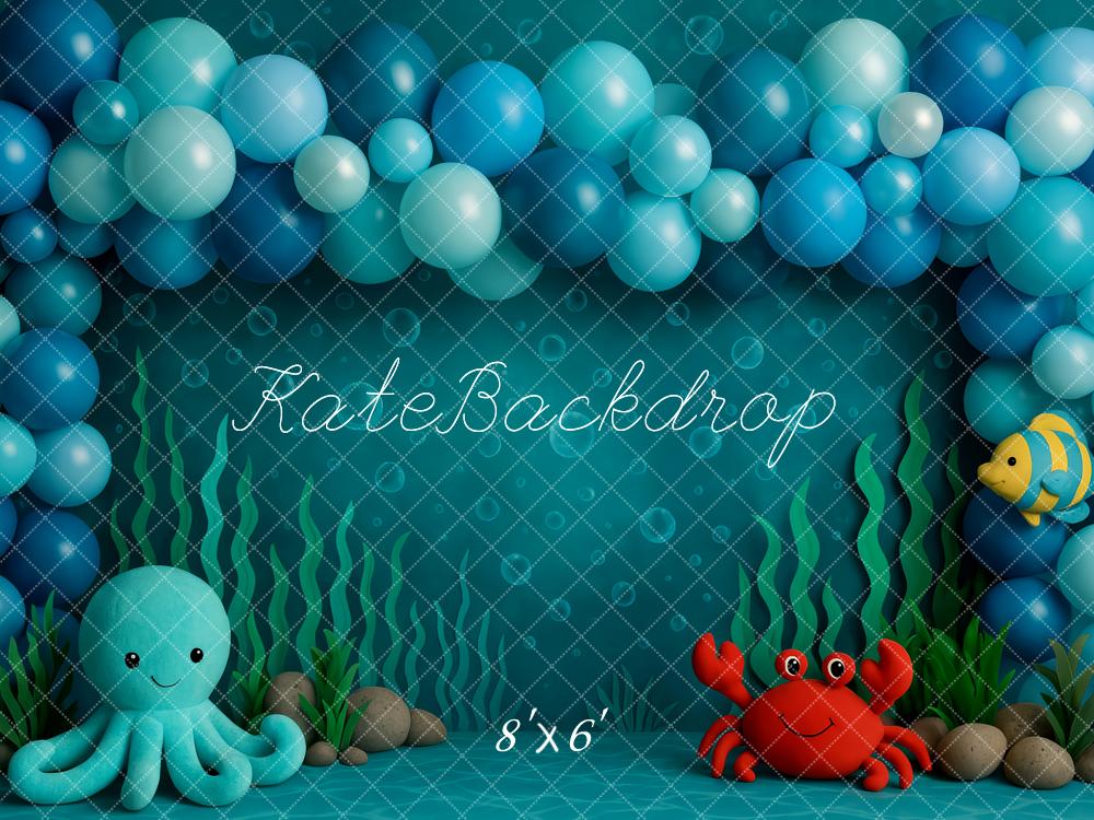 Kate Cake Smash Underwater Mermaid Balloon Backdrop Designed by Patty Robert