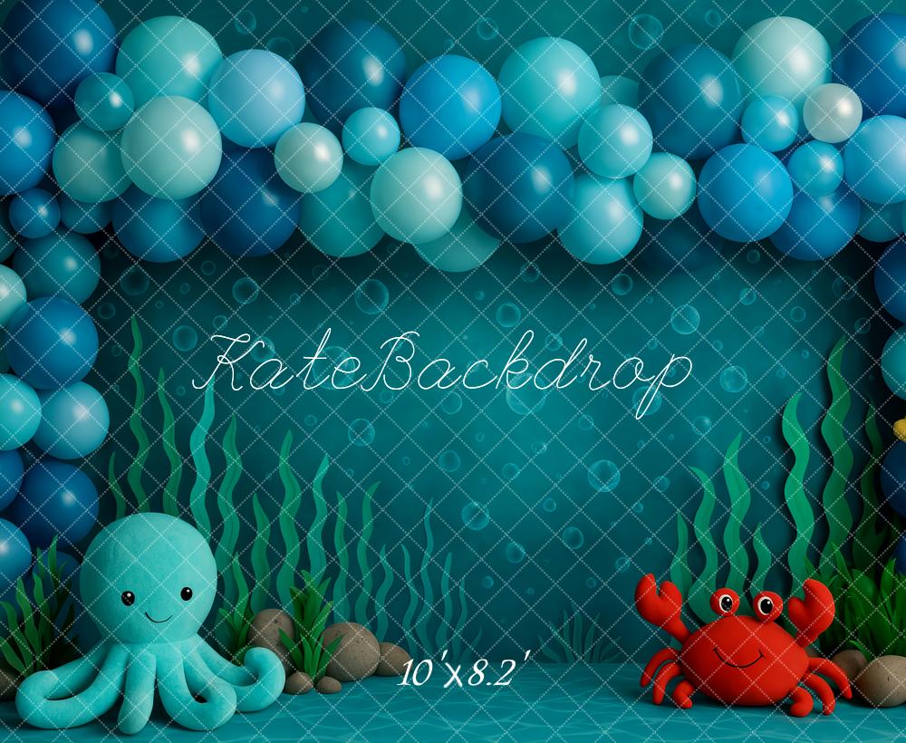 Kate Cake Smash Underwater Mermaid Balloon Backdrop Designed by Patty Robert