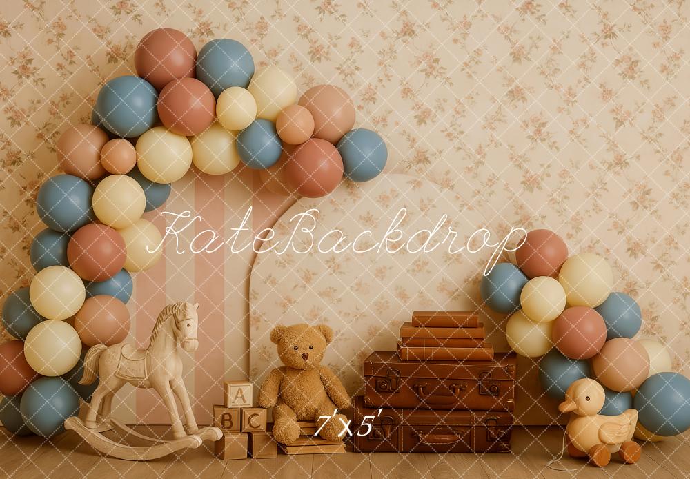 Kate Cake Smash Teddy Bear Balloon Backdrop Designed by Patty Robert