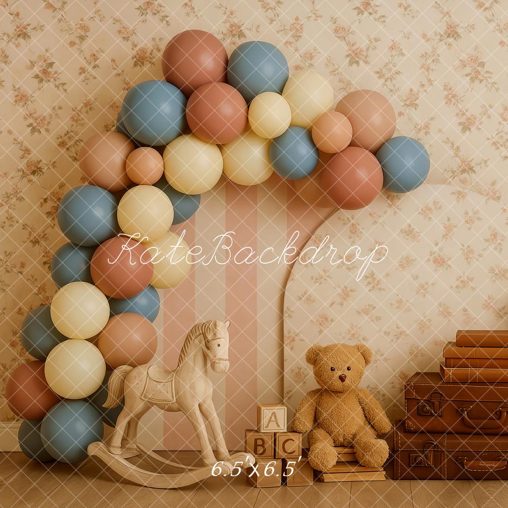 Kate Cake Smash Teddy Bear Balloon Backdrop Designed by Patty Robert