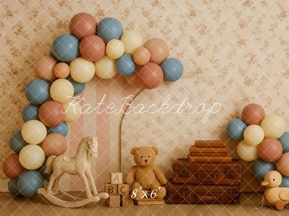 Kate Cake Smash Teddy Bear Balloon Backdrop Designed by Patty Robert