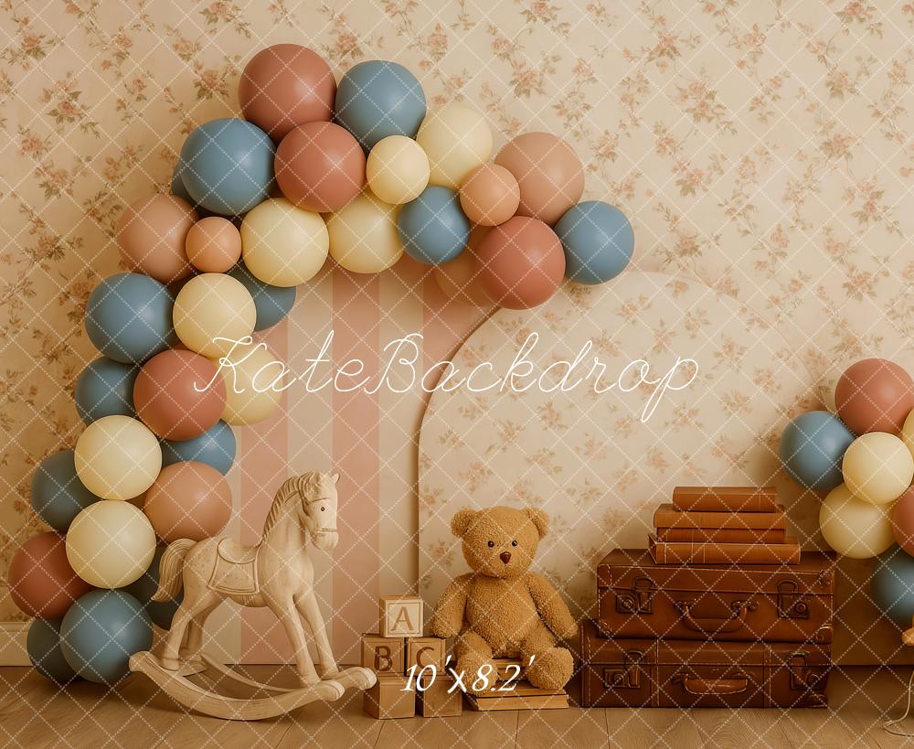 Kate Cake Smash Teddy Bear Balloon Backdrop Designed by Patty Robert