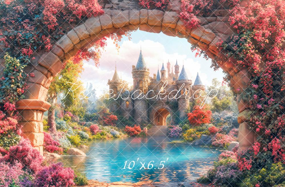 Kate Fairy Tale Castle Arch Garden Backdrop Designed by Emetselch -UK