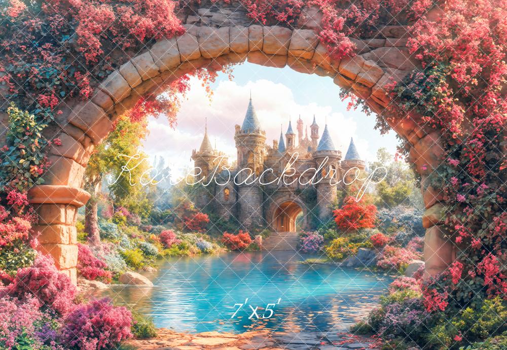 Kate Fairy Tale Castle Arch Garden Backdrop Designed by Emetselch -UK
