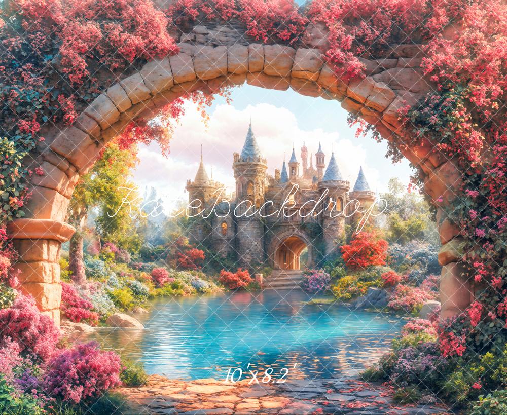 Kate Fairy Tale Castle Arch Garden Backdrop Designed by Emetselch -UK