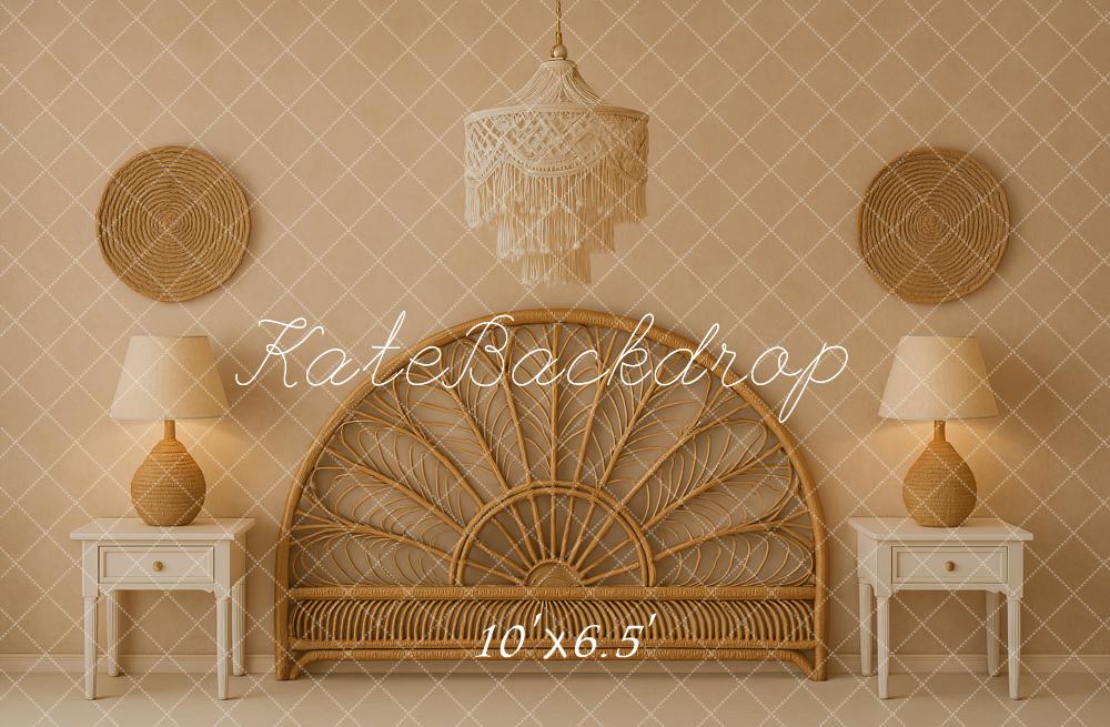 Kate Boho Headboard Beige Backdrop Designed by Ashley Paul