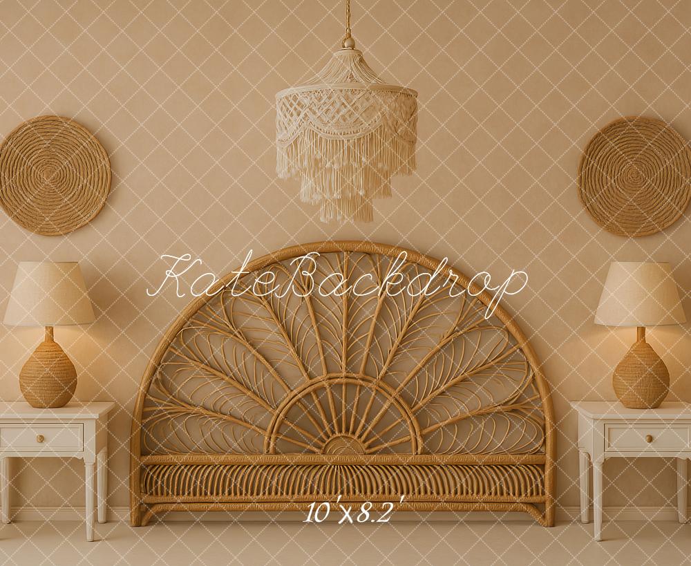 Kate Boho Headboard Beige Backdrop Designed by Ashley Paul