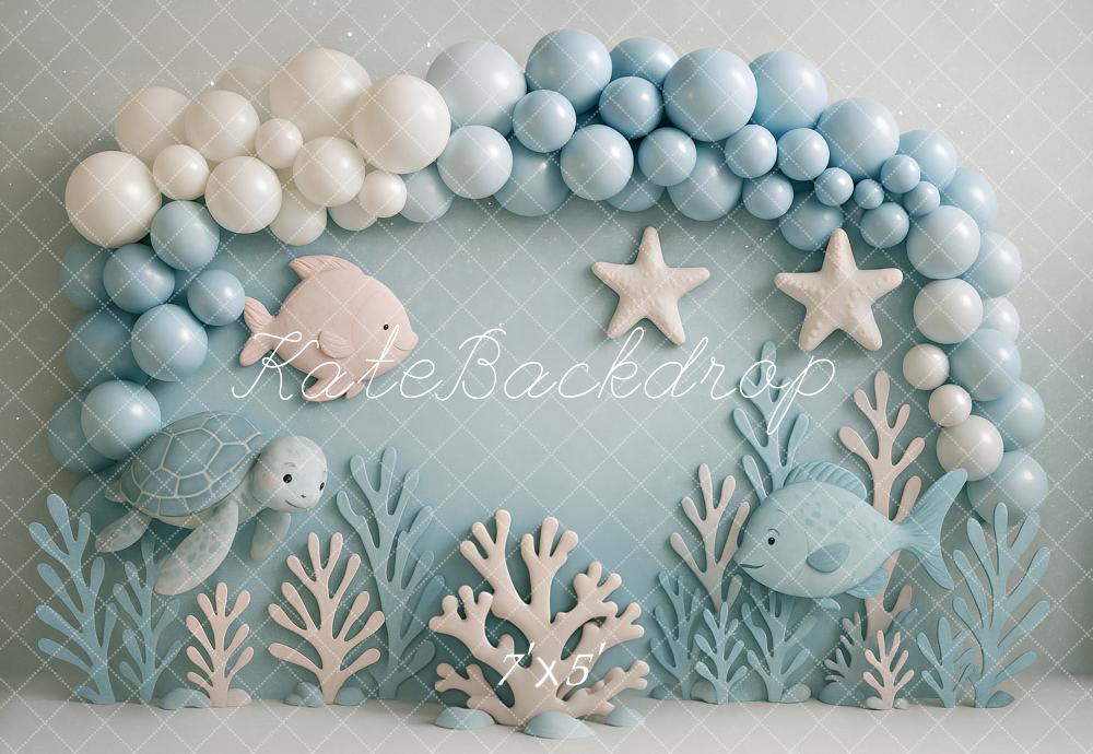 Kate Underwater Ocean Fish Turtle Backdrop Designed by Ashley Paul -UK