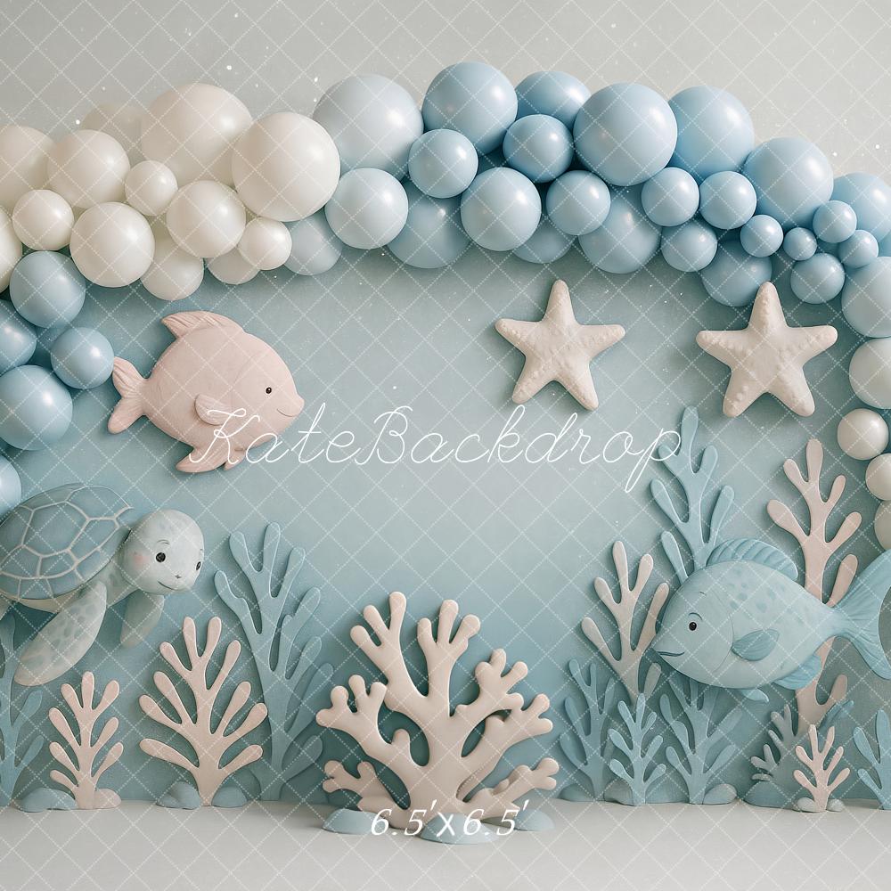 Kate Underwater Ocean Fish Turtle Backdrop Designed by Ashley Paul -UK