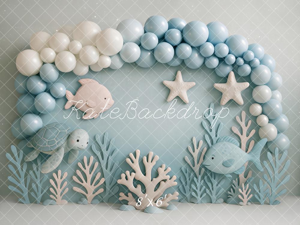Kate Underwater Ocean Fish Turtle Backdrop Designed by Ashley Paul -UK