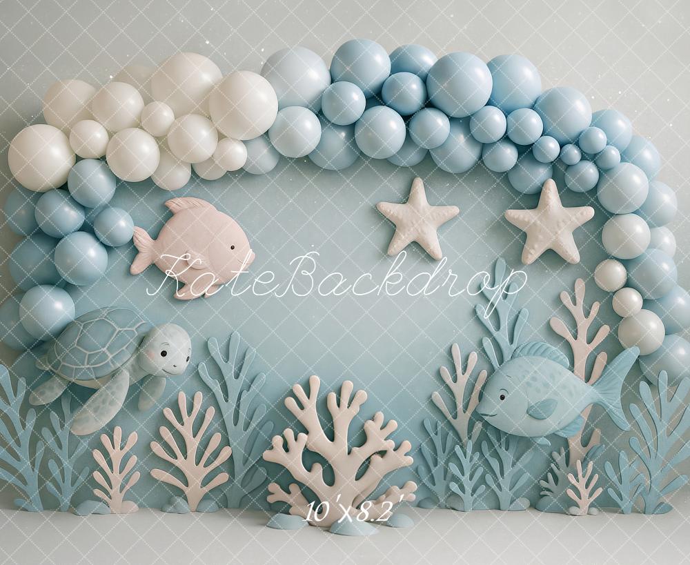 Kate Underwater Ocean Fish Turtle Backdrop Designed by Ashley Paul -UK