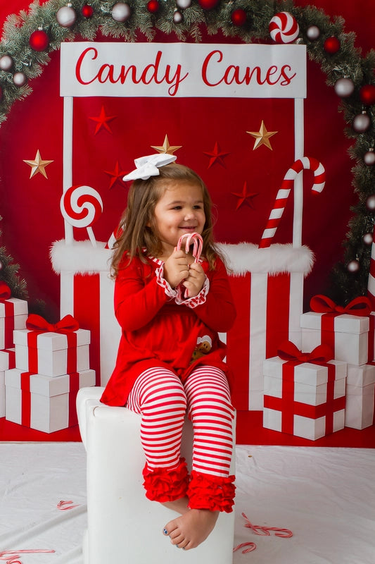 Kate Christmas Candy Cane Stand Gifts Backdrop Designed by Patty Robert -UK
