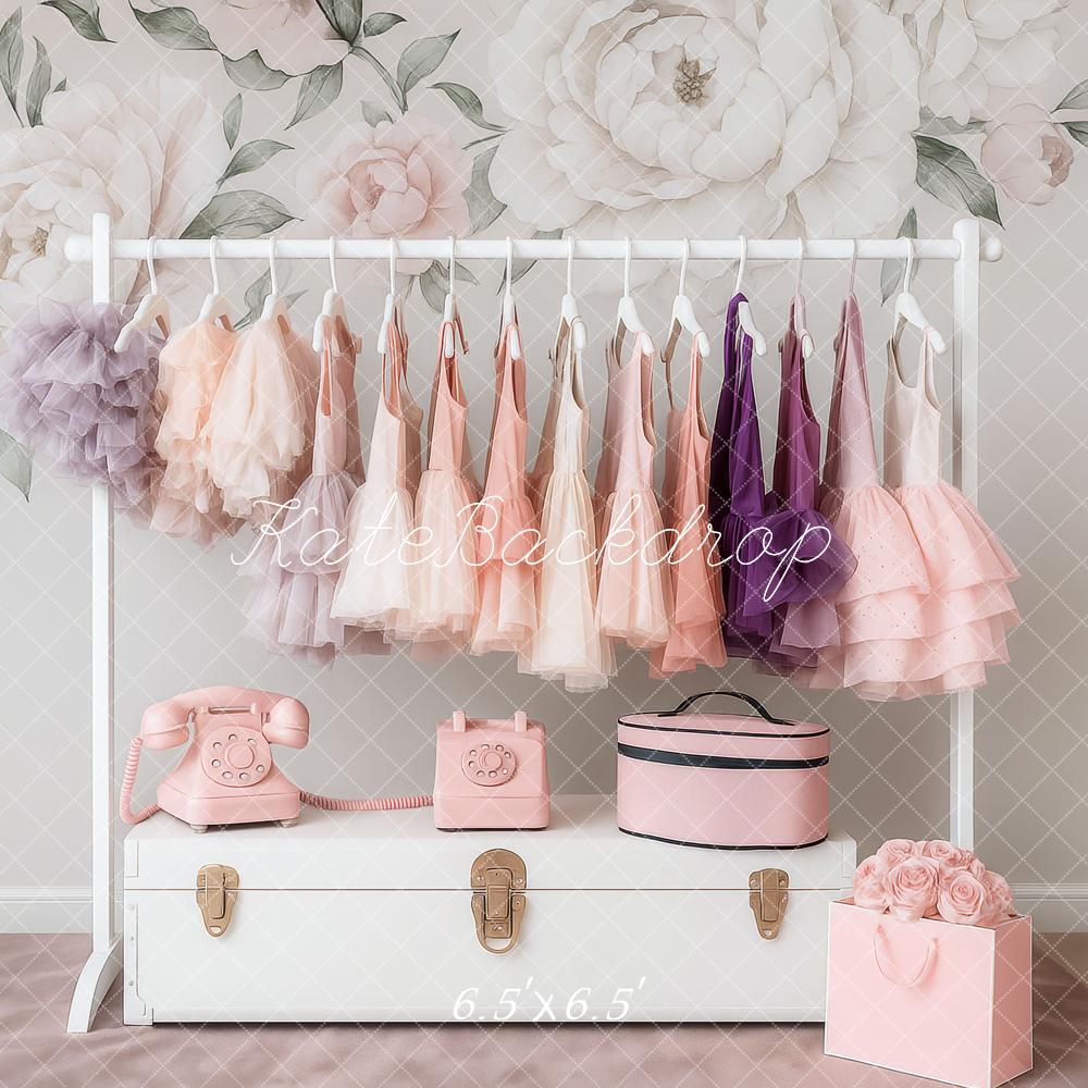 Lightning Deals Kate Birthday Floral Pastel Dress Rack Backdrop Designed by Patty Robert -UK