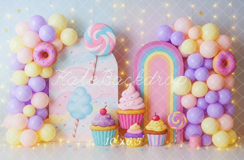 Lightning Deals Kate Candyland Cupcake Balloon Backdrop Designed by Patty Robert -UK