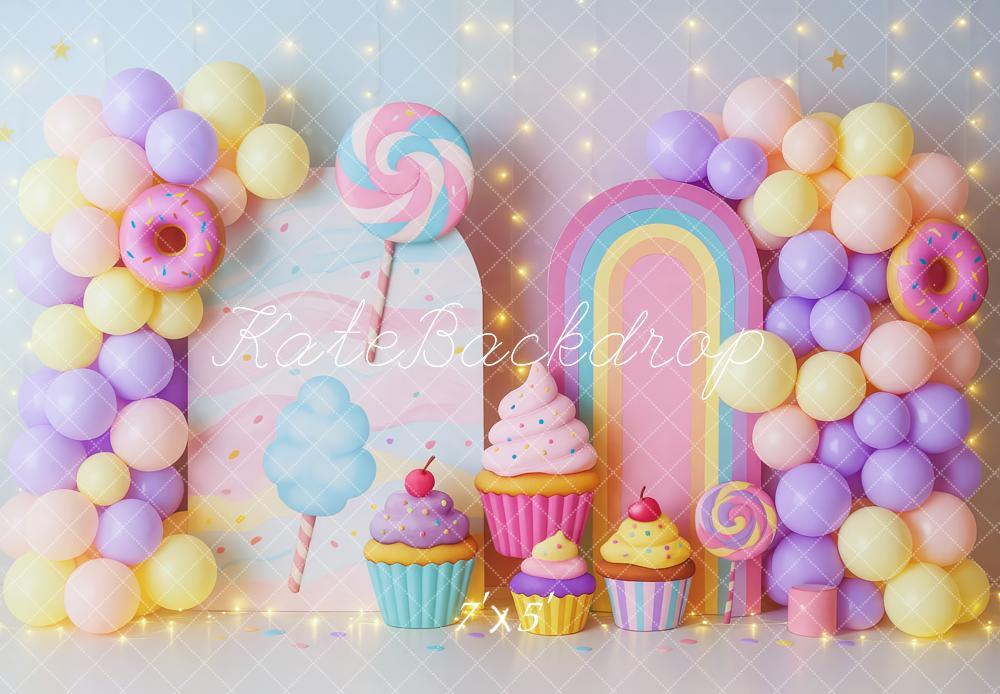 Lightning Deals Kate Candyland Cupcake Balloon Backdrop Designed by Patty Robert -UK