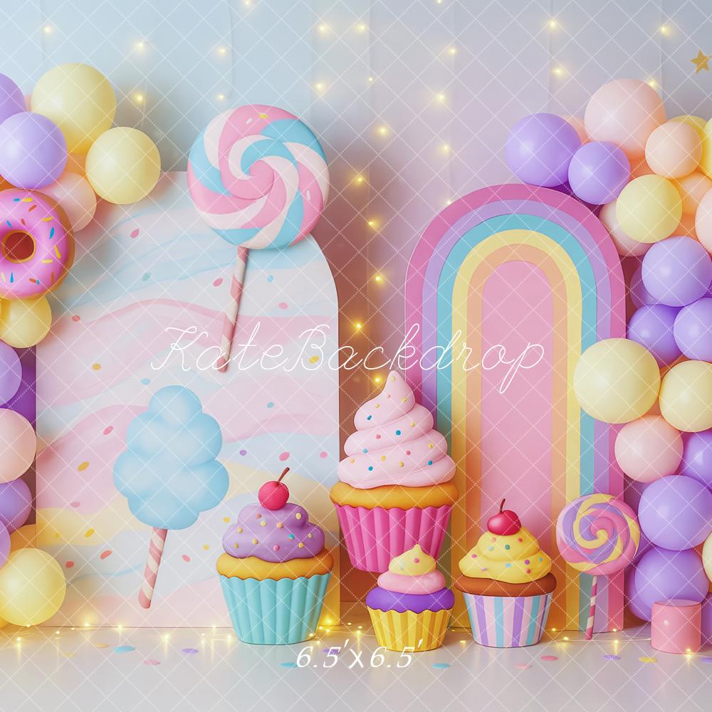 Lightning Deals Kate Candyland Cupcake Balloon Backdrop Designed by Patty Robert -UK