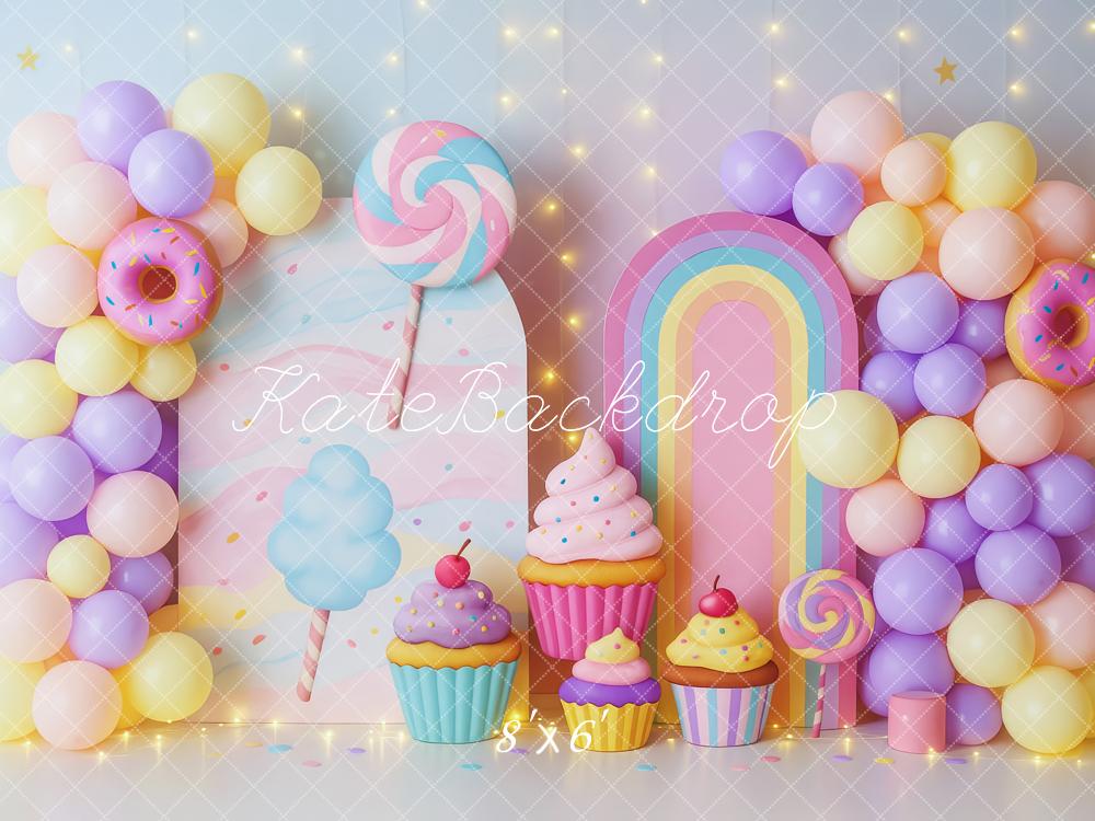 Lightning Deals Kate Candyland Cupcake Balloon Backdrop Designed by Patty Robert -UK