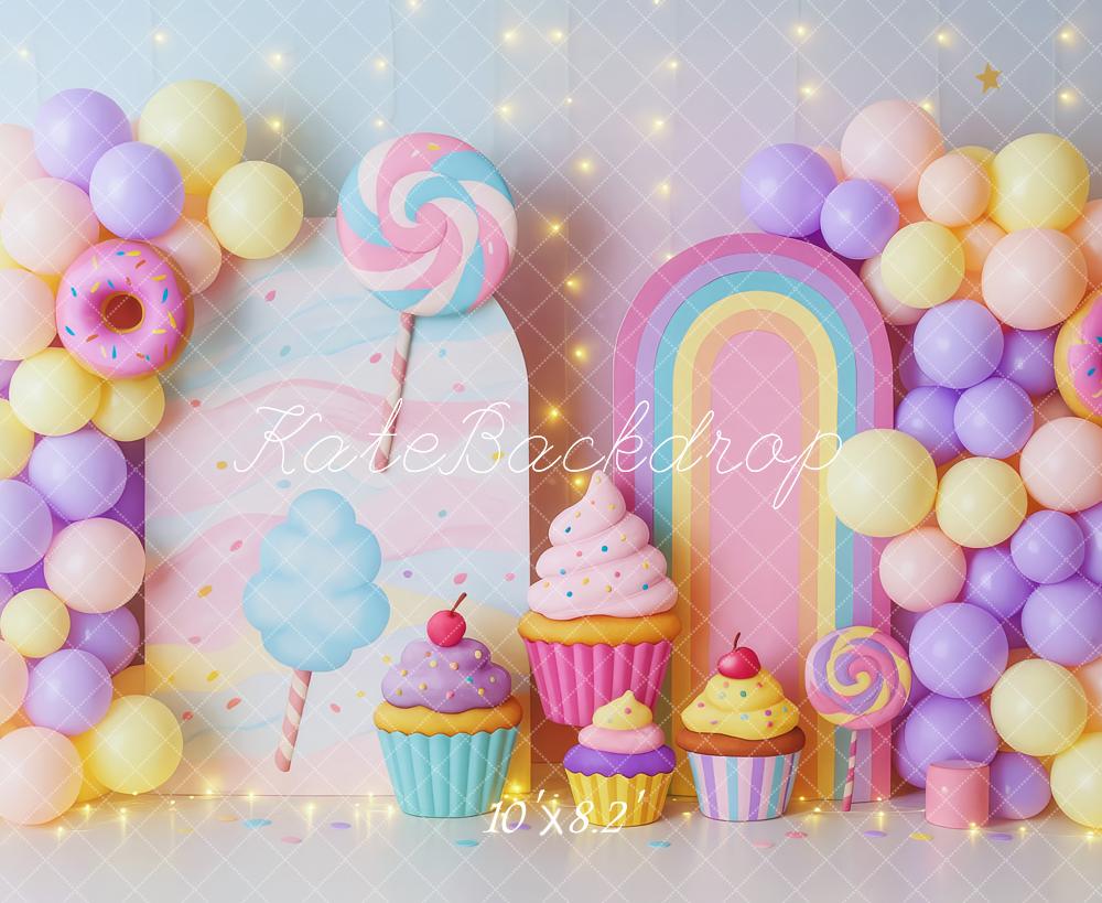 Lightning Deals Kate Candyland Cupcake Balloon Backdrop Designed by Patty Robert -UK