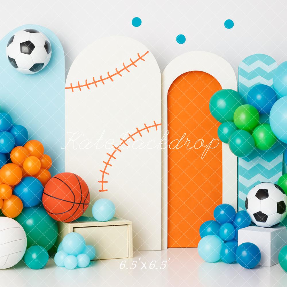 Lightning Deals Kate Cake Smash Sports Balloon Arch Backdrop Designed by Patty Robert -UK