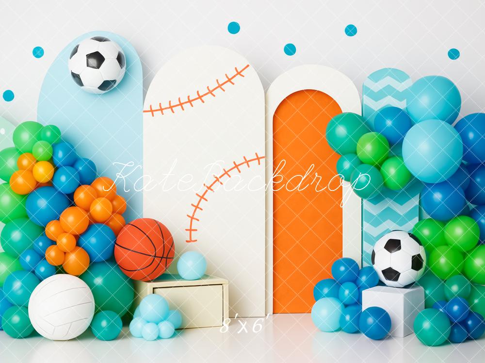 Lightning Deals Kate Cake Smash Sports Balloon Arch Backdrop Designed by Patty Robert -UK