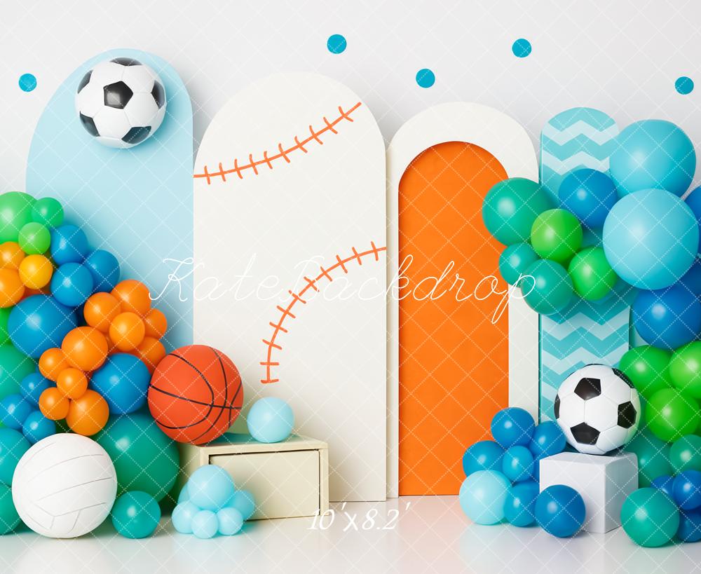 Lightning Deals Kate Cake Smash Sports Balloon Arch Backdrop Designed by Patty Robert -UK