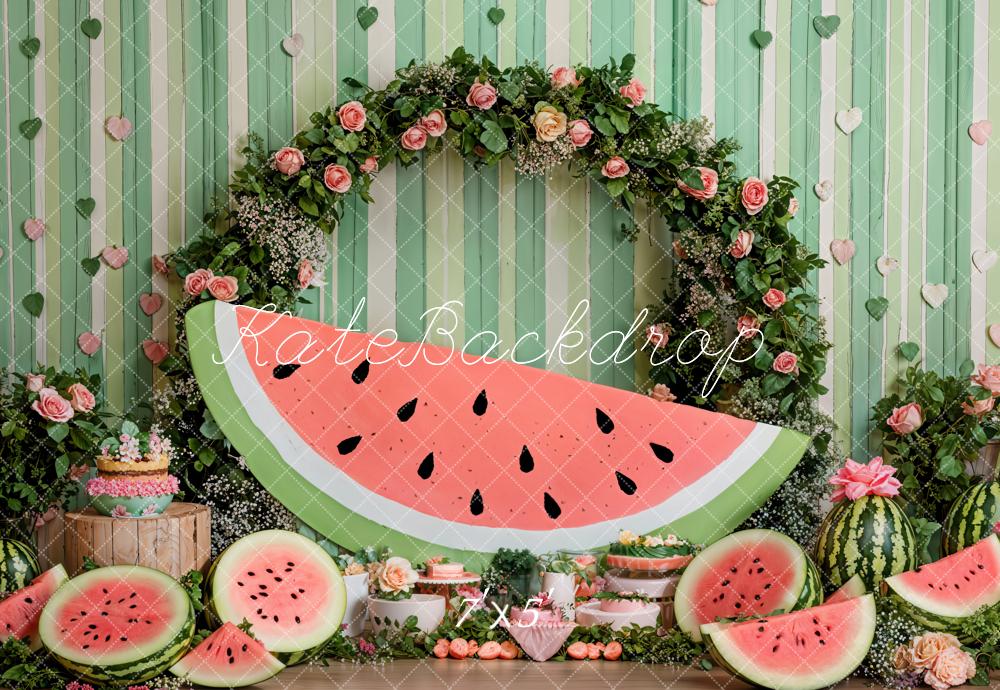 Kate Summer Watermelon Arch Green Backdrop Designed by Emetselch