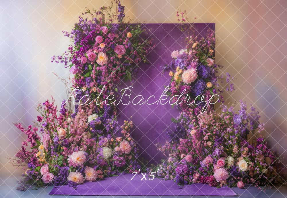 Kate Romantic Flower Purple Backdrop Designed by Emetselch