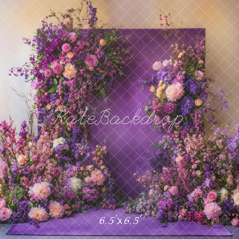 Kate Romantic Flower Purple Backdrop Designed by Emetselch