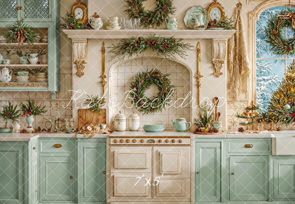 Kate White Christmas Kitchen Cupboard Backdrop Designed by Emetselch -UK