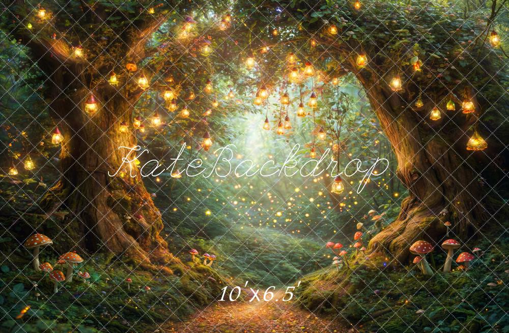 Kate Fairy Tale Forest Lights Mushrooms Backdrop Designed by Emetselch -UK