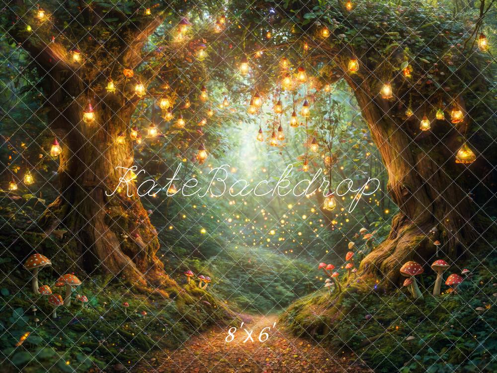 Kate Fairy Tale Forest Lights Mushrooms Backdrop Designed by Emetselch -UK
