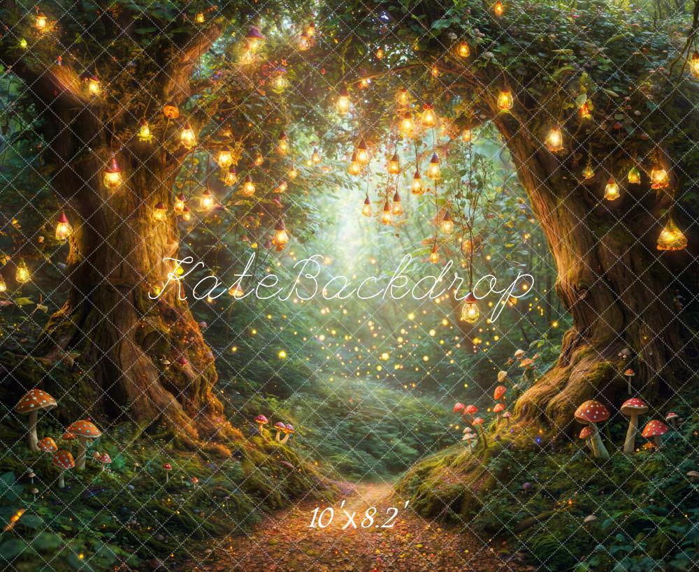 Kate Fairy Tale Forest Lights Mushrooms Backdrop Designed by Emetselch -UK