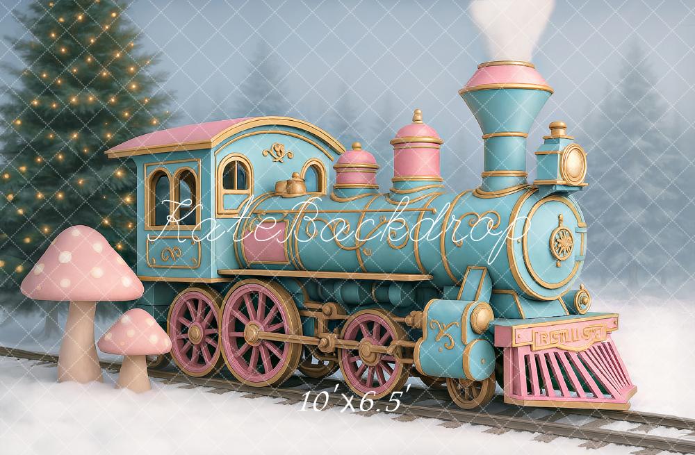 Kate Winter Polar Train Snow Christmas Backdrop Designed by Ashley Paul -UK