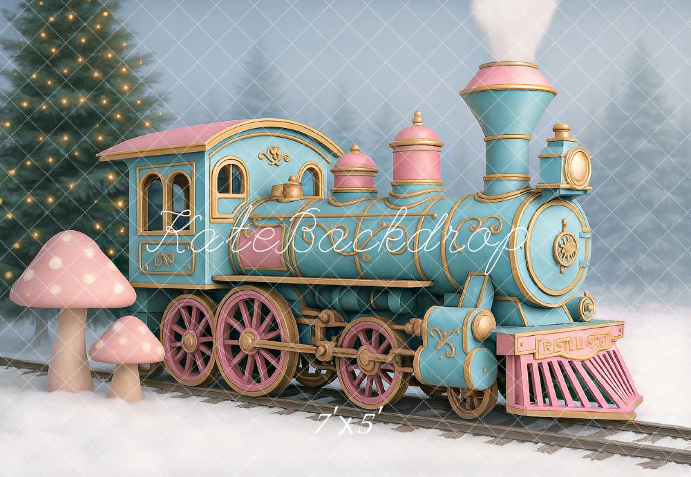 Kate Winter Polar Train Snow Christmas Backdrop Designed by Ashley Paul -UK