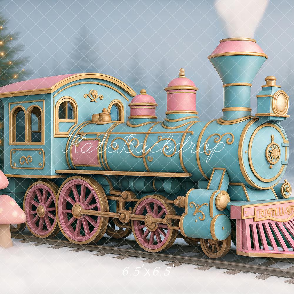 Kate Winter Polar Train Snow Christmas Backdrop Designed by Ashley Paul -UK