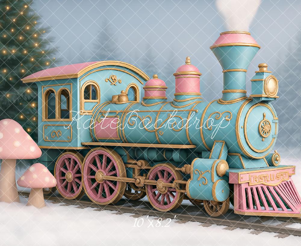 Kate Winter Polar Train Snow Christmas Backdrop Designed by Ashley Paul -UK