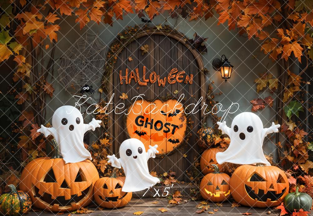 On Sale Kate Halloween Ghost Pumpkin Vintage Door Backdrop Designed by Emetselch