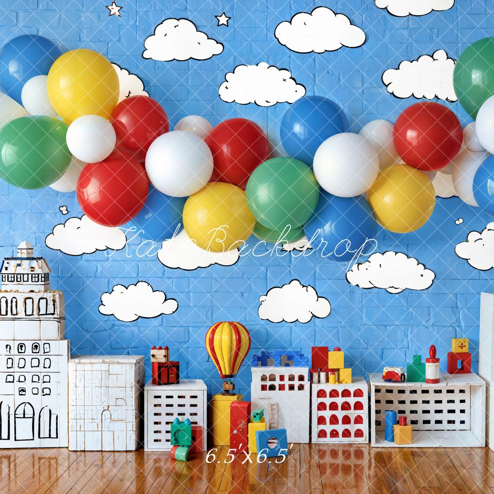 Kate Birthday Balloons Toys Kids Backdrop Designed by Emetselch