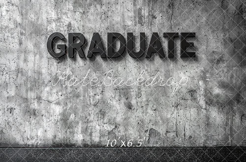 Kate Graduation Vintage Gray Cement Wall Backdrop Designed by Mini MakeBelieve