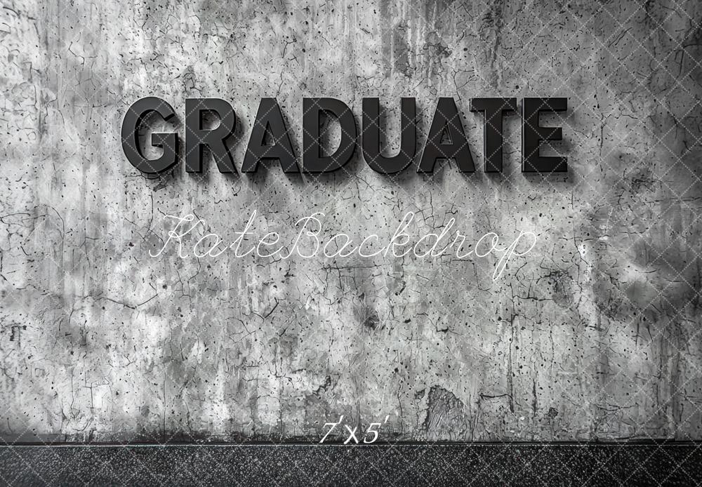 Kate Graduation Vintage Gray Cement Wall Backdrop Designed by Mini MakeBelieve